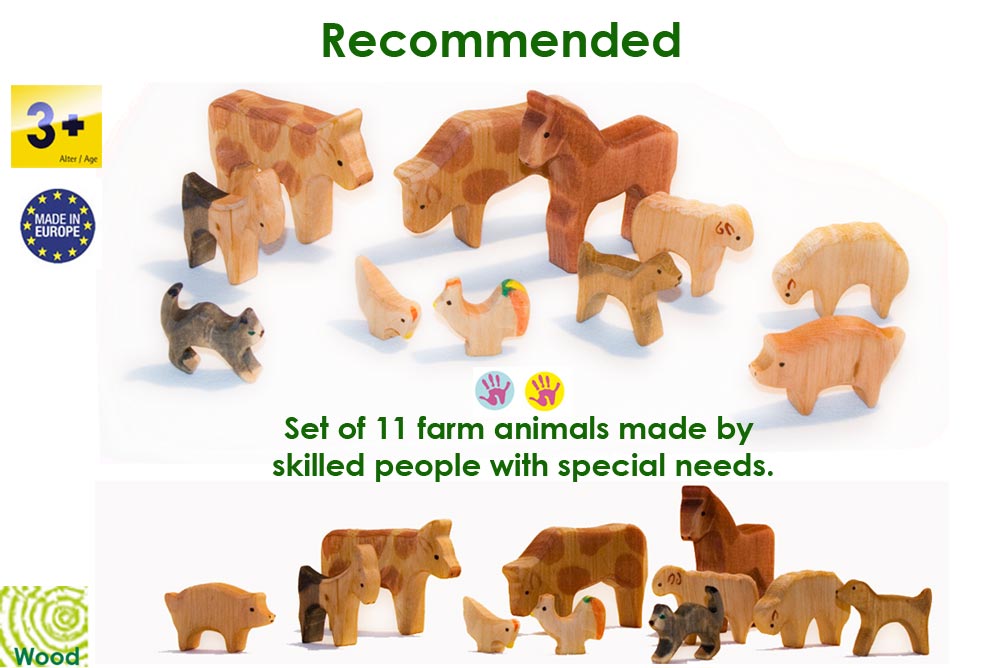 Wooden Farm Animals Set – Happy Hands Manufacture – Montessori Materials